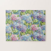 Floral Blue Hydrangea Pattern Legpuzzel (Horizontaal)