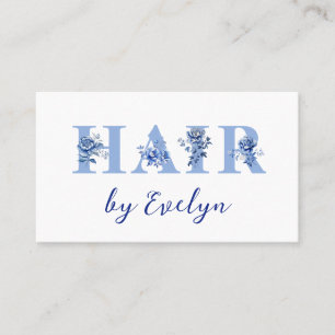 Floral Blue Letters Haar Visitekaartje