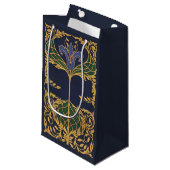 Floral Blue Lily Art Nouveau Klein Cadeauzakje (Voorkant Gekanteld)