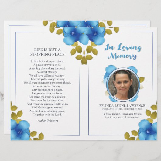 Floral Blue Memorial ou le programme de services f (Devant / Derrière)