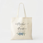 Floral Blue Moeder van de Bride Calligrafie Tote Bag (Voorkant)