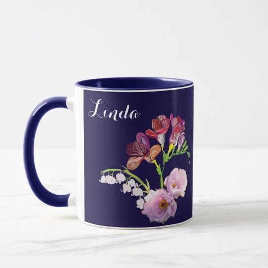 Floral Blue Mok w/Name (Links)