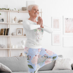 Floral Blue Periwinkle actief Leggings