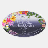Floral Blue Product Packaging Étiquettes Monogramm (Devant)
