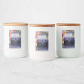 Floral Blue Product Packaging Étiquettes Monogramm (Bouteilles)