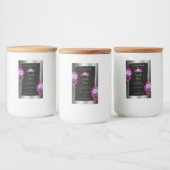 Floral Blue Roses Product Labels Black Silver Voedselcontainer Etiket (Flessen)