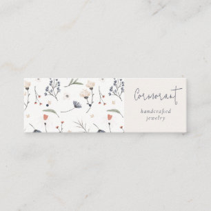 Floral Blue Rust Script die de "Stud Hoop Holder" Mini Visitekaartje