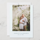 Floral Blue Save The Date (Achterkant)