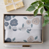 Floral Blue Tan Rustic Tissuepapier (Geschenk)