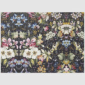  Floral Blue White Botanical Flower Pattern Tissuepapier (Voorkant)