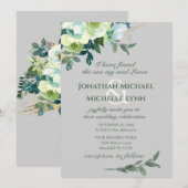 Floral Blue White Gold Turquoise Christelijk Weddi Kaart (Voorkant / Achterkant)