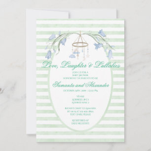 Floral Bluebell Mobile Celestial Mint Baby shower Kaart