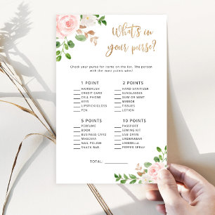 Floral blush baby shower wat er in je handtas zit