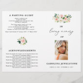 Floral Blush Celebration Of Life Programme (Devant)