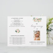 Floral Blush Celebration Of Life Programme (Debout devant)