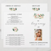 Floral Blush Celebration Of Life Programme (Devant / Derrière)