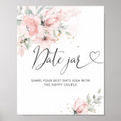 Floral blush date nachtideeën. Datum jar bridal Po Poster (Voorkant)