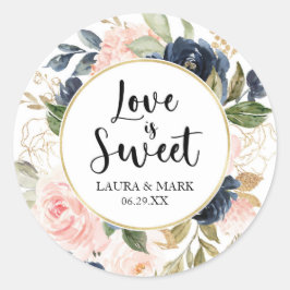 Floral Blush en Navy Love Is Sweet Sticker