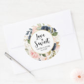 Floral Blush et Navy Love Is Sweet Sticker (Enveloppe)