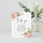 Floral Blush et Rose Baby shower or Merci (Debout devant)