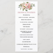 Floral Blush et Rose Gold Wedding Programme (Devant)