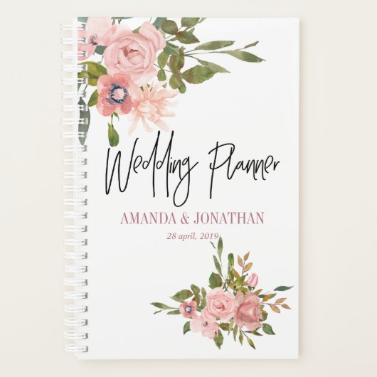 Floral Blush et Rose Wedding planner or (Devant)