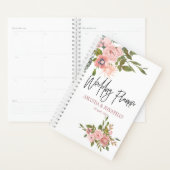 Floral Blush et Rose Wedding planner or (Devant avec enveloppe)