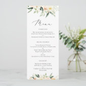 Floral Blush Greenery Peach Modern Minimum Menu (Staand voorkant)