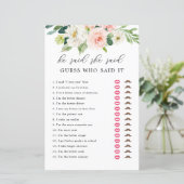 Floral Blush Il A Dit Qu'Elle A Dit Deviner Cartes (Debout devant)