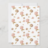 Floral Blush Navy 40e Invitation anniversaire 40e (Dos)