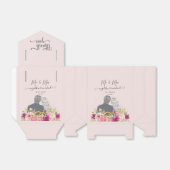 Floral Blush Peonies Trendy Script Mr. en Mrs. Bedankdoosjes (Uitgevouwen)