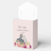 Floral Blush Peonies Trendy Script Mr. en Mrs. Bedankdoosjes (Geopend)