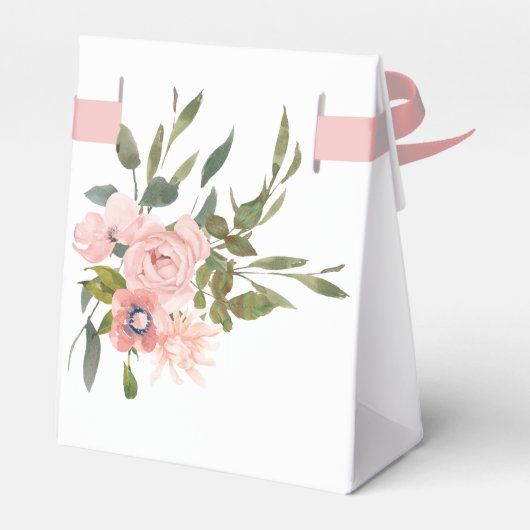 Floral Blush Pink en Gold Weddenschap bedankt Bedankdoosjes (Achterkant)