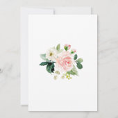 Floral Blush Pink Gold Baptism Invitation pour fil (Dos)