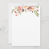 Floral Blush Pink Modern Elegant Boho Wedding Kaart (Achterkant)