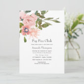 Floral Blush Pink Pop Fizz Clink Vrijgezellenfeest Kaart (Staand voorkant)