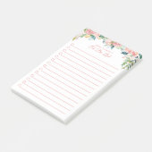 Floral Blush Pink Rose Script TO DO LIJST Post-it® Notes (Schuin)