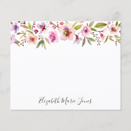 Floral Blush rose cerisier fleurs Budget Carte pou (Devant)