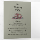 Floral Blush rose et Dusty Sage Wedding Programme (Intérieur en premier)