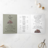 Floral Blush rose et Dusty Sage Wedding Programme (Intérieur)