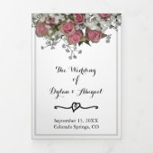 Floral Blush rose et Dusty Sage Wedding Programme (Page de couverture)
