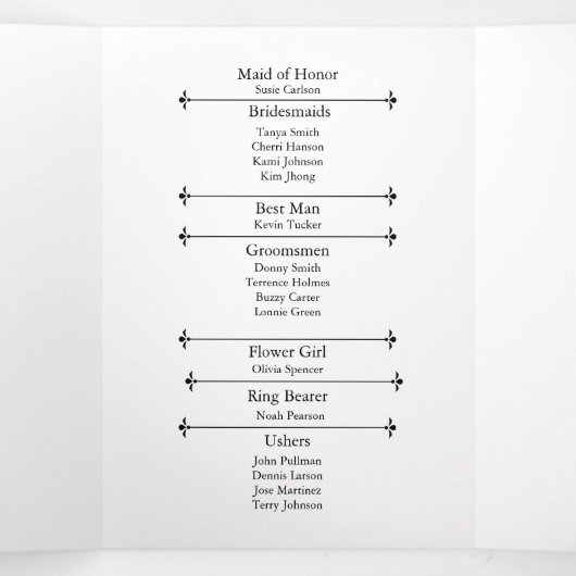 Floral Blush rose et Dusty Sage Wedding Programme (Intérieur au milieu)