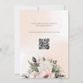 Floral Blush rose Mariage Photo Invitation (Dos)