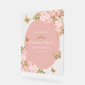 Floral Blush Rose Or Tiara Butterfly Quinceañera (Angle)