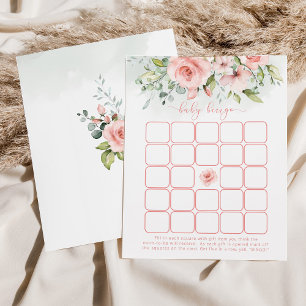 Floral blush roze baby bingo