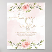 Floral blush roze folie diaper Poster (Voorkant)