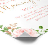 Floral blush roze hoe groot is het buikspel van ma poster (Hoek)
