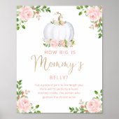 Floral blush roze hoe groot is het buikspel van ma poster (Voorkant)