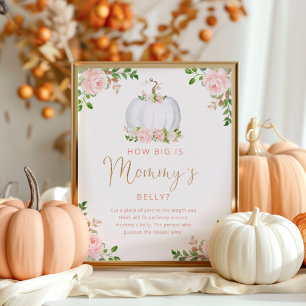 Floral blush roze hoe groot is het buikspel van ma poster