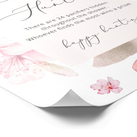 Floral blush roze sakura Pacifier jachtwedstrijd P Poster (Hoek)